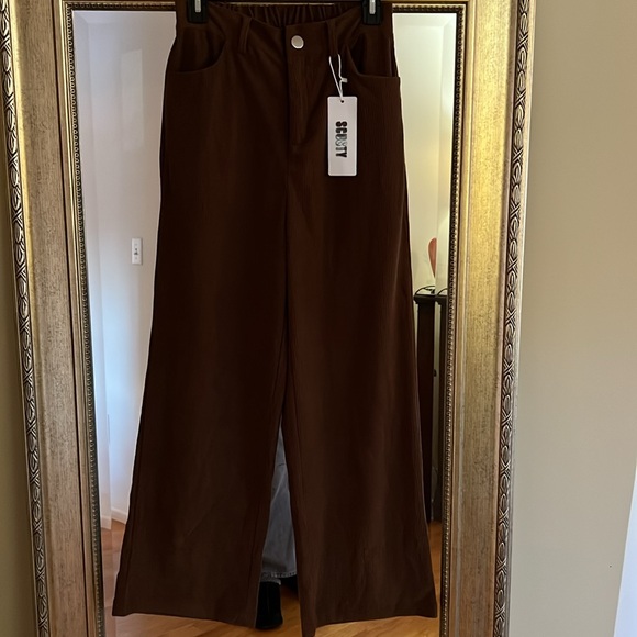 NWT Corduroy Wide leg pants with elastic back Zip Front Women’s medium - Picture 5 of 8